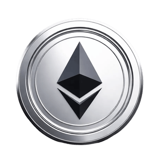 Simbolo della criptovaluta Ethereum (ETH) all'interno di un elemento grafico in movimento