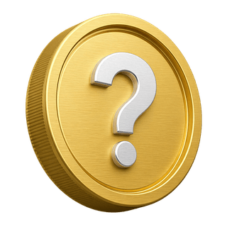 Punto interrogativo su una moneta d'oro tridimensionale decorativa, nella sezione FAQ
